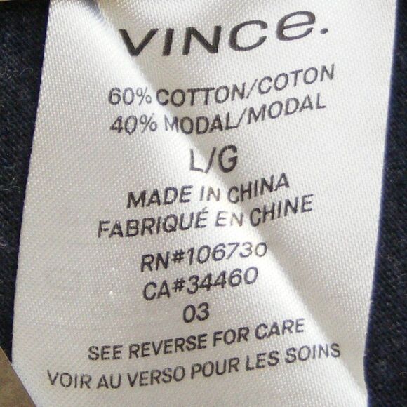 VINCE Polo Shirt, L, Slub, Navy Blue, Short sleeves, Collared, 3 buttons - Picture 9 of 10